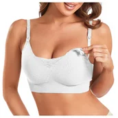 Biustonosze ciążowe - Biustonosz Ciążowy Stanik Bezszwowy Do Karmienia Biały - Xxl - miniaturka - grafika 1