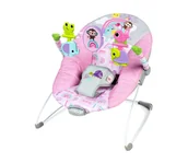 Leżaczki i huśtawki - Bright Starts - Wibrujący bujaczek dla dziecka PINK PARADISE - miniaturka - grafika 1