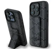 Etui i futerały do telefonów - Lacoste Grip Stand Mono do iPhone 16 Pro Czarny - miniaturka - grafika 1