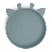 Śliniaki i fartuszki - Nuuroo silikonowy talerzyk obiadowy duży GIRAF Lead - miniaturka - grafika 1