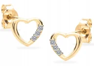 Biżuteria dla dzieci - ZŁOTE KOLCZYKI SERDUSZKA KOMUNIA ŚWIĘTA 333 - miniaturka - grafika 1