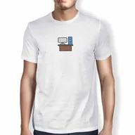 Koszulki męskie - Green Fish Koszulka męska, biały, M - miniaturka - grafika 1