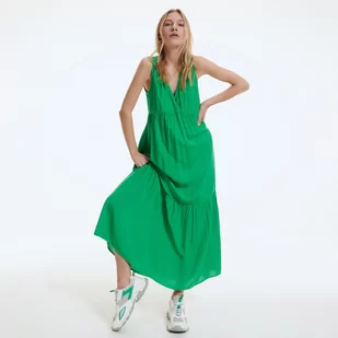 Reserved Sukienka z wiskozy - Zielony - Sukienki - miniaturka - grafika 1