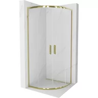 Kabiny prysznicowe - Mexen Rio kabina prysznicowa półokrągła 90x90 cm, transparent, złota - miniaturka - grafika 1
