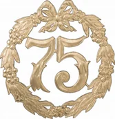 Dekoracje domu - Topper, dekoracja urodzinowa ''75 '' złota/1szt. - miniaturka - grafika 1