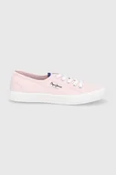 Trampki damskie - Pepe jeans tenisówki brady w basic damskie kolor różowy - miniaturka - grafika 1