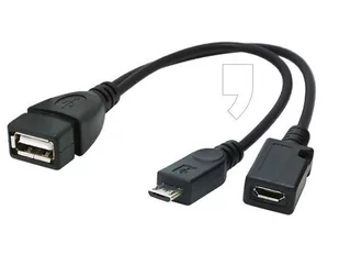 Gembird Kabel A-OTG-AFBM-04 (Micro USB M - Micro USB, USB 2.0 F; 0,15m; kolor czarny) 2_197933 - Kable komputerowe i do monitorów - miniaturka - grafika 1