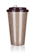 Kubki termiczne - Banquet Kubek podróżny dwuścienny GLITTERS 0,5 l, brąz - miniaturka - grafika 1