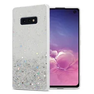 Etui i futerały do telefonów - Pokrowiec Do Samsung Galaxy S10e Etui w Przezroczysty z Brokatem Glitter Obudowa Case Cover TPU Cadorabo - miniaturka - grafika 1