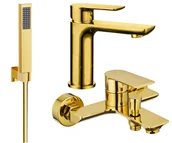 Zestawy baterii łazienkowych - Mexen Alfa R02 zestaw wannowy, złoty - 745703R02-50 - miniaturka - grafika 1