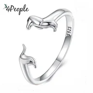 Pierścionki - Pierścionek Srebrny Jamnik Piesek Szczeniak Srebro 925 - miniaturka - grafika 1