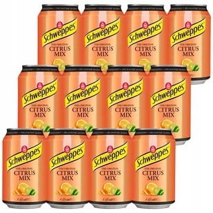 Schweppes Citrus Mix Napój o smaku cytrusowym 330 ml x 12 sztuk - Napoje gazowane - miniaturka - grafika 1