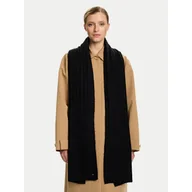 Apaszki i szaliki damskie - Szalik Tommy Hilfiger Flag Fluffy AW0AW17787 Czarny - miniaturka - grafika 1