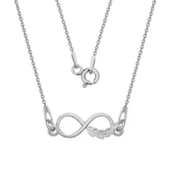 Naszyjniki - MYNESS Naszyjnik, nieskończoność z piórkiem, rozmiar 43 cm - miniaturka - grafika 1