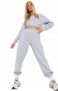 BOOHOO BLUZA SZARA DAMSKA KRÓTKA Z RĘKAWAMI XL YHB - Bluzy damskie - miniaturka - grafika 1