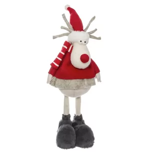 Figurka Pani renifer, czerwona, tworzywo sztuczne, 61 cm - Ozdoby bożonarodzeniowe - miniaturka - grafika 1