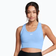 Bielizna sportowa damska - Biustonosz treningowy Under Armour Vanish Seamless Mid Branded horizon blue/white - miniaturka - grafika 1
