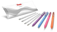 Długopisy - Pentel BX470 iZee długopisy 4 kolory zestaw wraz z wkładami do uzupełniania, posortowane pod względem koloru, mechanika nacisku, metalowy klips, grubość kreski 0,5 mm = średnica kulki 1,0 mm - miniaturka - grafika 1