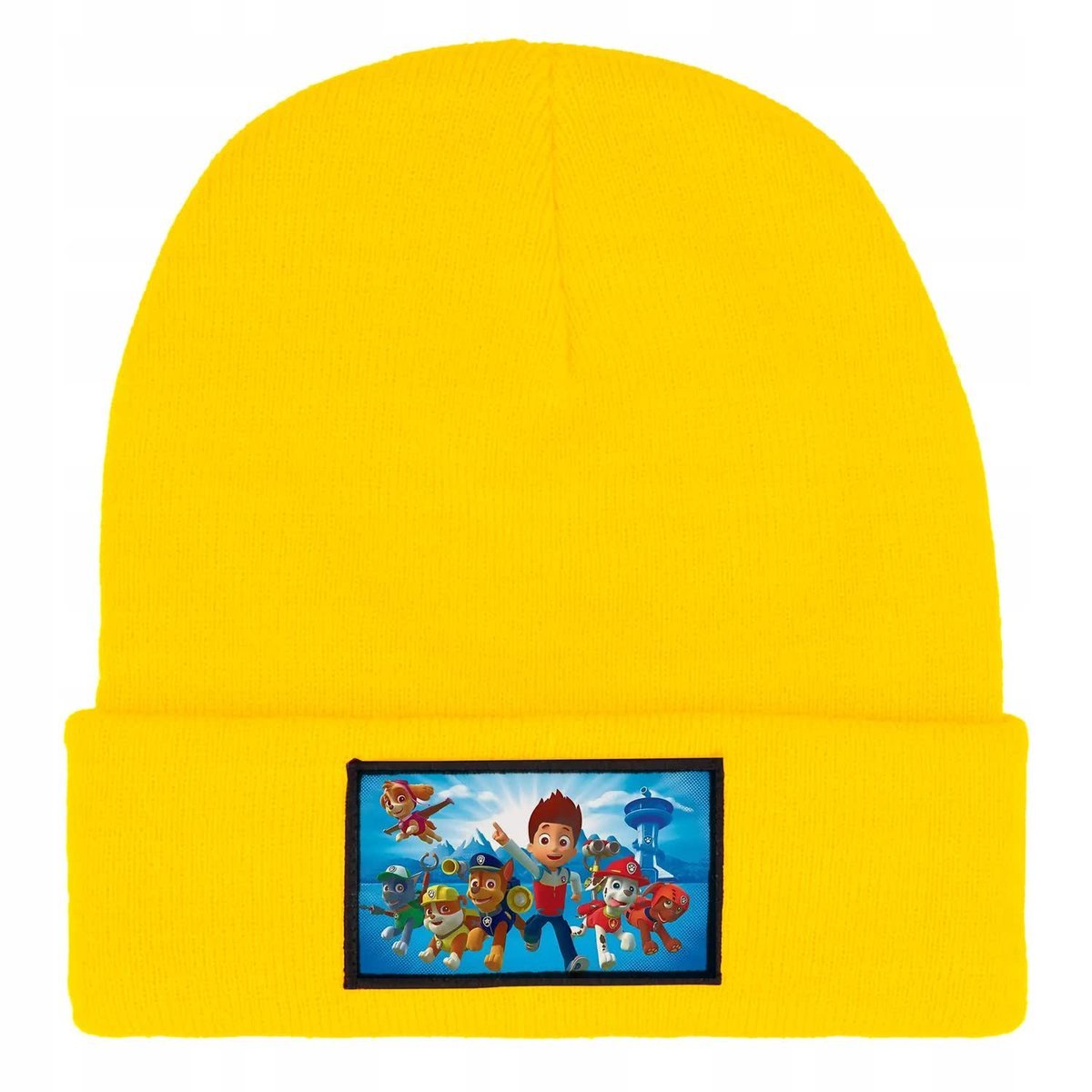CZAPKA BEANIE ZIMOWA CIEPŁA ŻÓŁTA DLA DZIECI Z MOTYWEM RUBBLE MIX WZORY