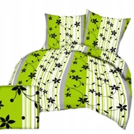 Pościel - pościel z flaneli 160x200 + 2x poszewka F 145 omega zielona - miniaturka - grafika 1