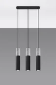 Lampy sufitowe - Sollux Lighting Lampa wisząca BORGIO 3L czarny - miniaturka - grafika 1