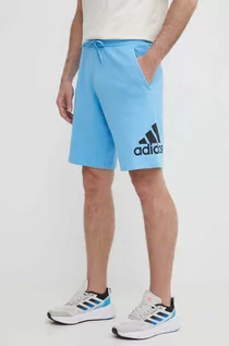 Spodenki męskie - adidas szorty bawełniane kolor niebieski IS0001 - grafika 1