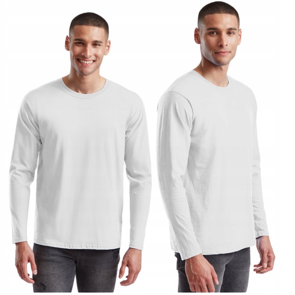 Koszulka Męska T-shirt Długi Rękaw PRMEMIUM 310360 FRUIT of LOOM BIAŁA M