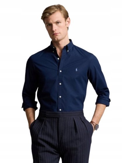 POLO RALPH LAUREN GRANATOWA KOSZULA ELEGANCKA Z KOŁNIERZYKIEM XXL 1I4A