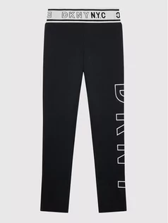 Spodnie i spodenki dla dziewczynek - DKNY Legginsy D34A38 M Czarny Slim Fit - grafika 1