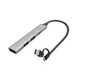 Huby USB - i-Tec CAHUBMETALMINI4 USB-C/USB-A Metal HUB 1x USB 3.0 + 3x USB 2.0 Szary - miniaturka - grafika 1