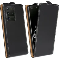 Etui i futerały do telefonów - cofi1453® Etui z klapką kompatybilne z Samsung Galaxy S20 Ultra (G988B) etui na telefon pionowe składane pokrowiec ochronny flip cover czarny - miniaturka - grafika 1