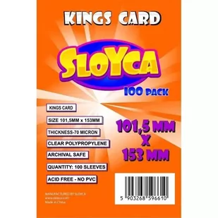 Koszulki Kings Card 101,5x153mm (100szt) SLOYCA - Akcesoria do gier planszowych - miniaturka - grafika 1