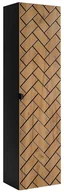 Szafki łazienkowe - Wiszący słupek łazienkowy czarny + dąb craft złoty N4-B88 - miniaturka - grafika 1