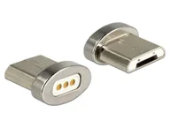 Adaptery i przejściówki - DeLOCK 65929 zmieniacz płci / kabli USB Type Micro-B magnet interface Srebrny - miniaturka - grafika 1