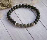 Bransolety męskie - Męska bransoletka :: PIRYT matowy & onyks - Pakamera - miniaturka - grafika 1