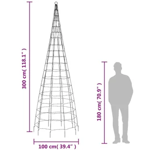 Choinka z lampek, na maszt, 550 zimnych białych LED, 300 cm Lumarko! - Oświetlenie świąteczne - miniaturka - grafika 11
