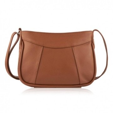 Torebka Damska Skórzana Listonoszka Mała Koniakowa Torebka Na Ramię