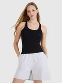 Koszulki i topy damskie - 4F Top slim gładki damski - czarny XS - miniaturka - grafika 1