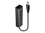 Huby USB - Hub USB 3.0 LINDY 4 Port czarny - miniaturka - grafika 1