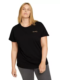 Koszulki i topy damskie - TOM TAILOR Plussize damska koszulka z haftem, 14482 – Deep Black, 48 - grafika 1