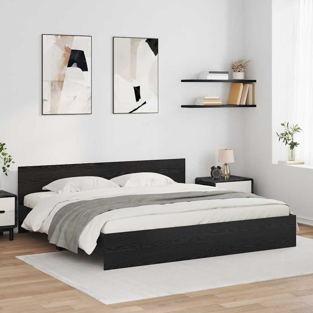 vidaXL vidaXL Ramka łóżka Czarny Dąb 180 x 200 cm Materiał drewnopochodny