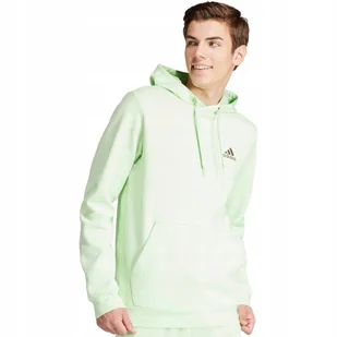 Bluza męska adidas Essentials Fleece Hoodie zielona IN0327 L - Bluzy męskie - miniaturka - grafika 1