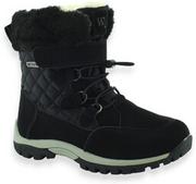 Buty dla dziewczynek - Śniegowce dziewczęce z membraną Wojtyłko 24096 Czarne - miniaturka - grafika 1