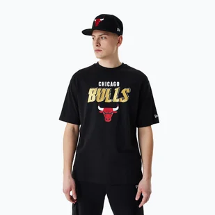 Koszulka męska New Era Team Script OS Tee Chicago Bulls black - Koszulki męskie - miniaturka - grafika 1