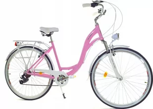 Dallas Bike City Alu 7Spd 28 cali Różowo-biały - Rowery - miniaturka - grafika 1