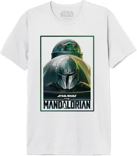 Koszulki męskie - Star Wars "Mandalorian Comics Green Prostokąt" MESWMANTS194 Koszulka męska, biała, rozmiar 3XL, biały, 3XL - grafika 1
