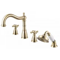 Baterie wannowe i prysznicowe - FDesign Larcima bateria wannowa 4-otworowa stary brąz FD1-LRA-11A-66 - miniaturka - grafika 1