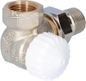 Akcesoria grzewcze - Zawór termostatyczny V-exakt II DN15 niklowany, kapa biała kątowo-narożny do montażu z prawej strony grzejnika - miniaturka - grafika 1