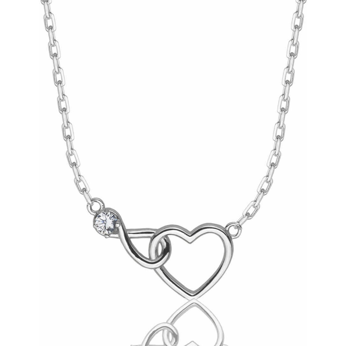 Naszyjnik Ankier Serce Nieskończoność Cyrkonia 925 - 1,3Mm