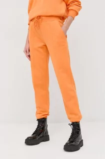 Spodnie damskie - Patrizia Pepe spodnie dresowe bawełniane damskie kolor pomarańczowy gładkie - grafika 1